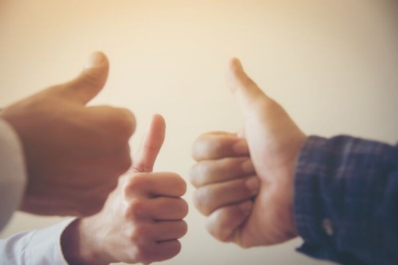 Three thumbs up