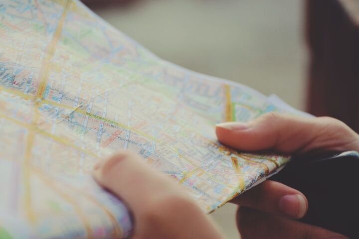 a person holding a map